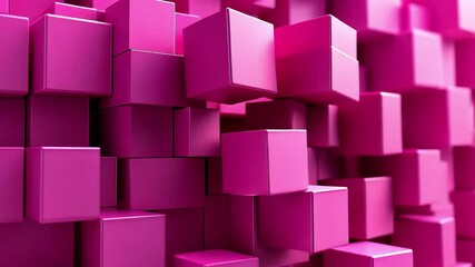Poster - Dynamic abstract background with vibrant magenta color and textured cube formations, Abstract Background, magenta color, 3d, video
