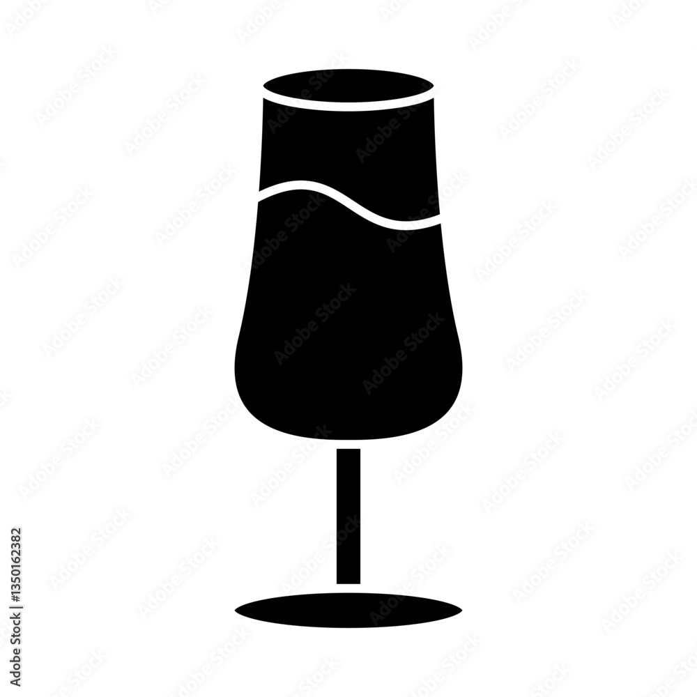 glass wine icon, simple flat style, illustration, logo sign symbol ...