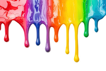 Wall Mural - png rainbow drip melted border drips colorful creative.