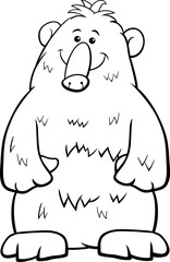Wall Mural - cartoon brown bear wild animal character coloring page