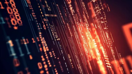Poster - Digital visualizations showcase neon lines flowing through a dark digital landscape in an abstract design