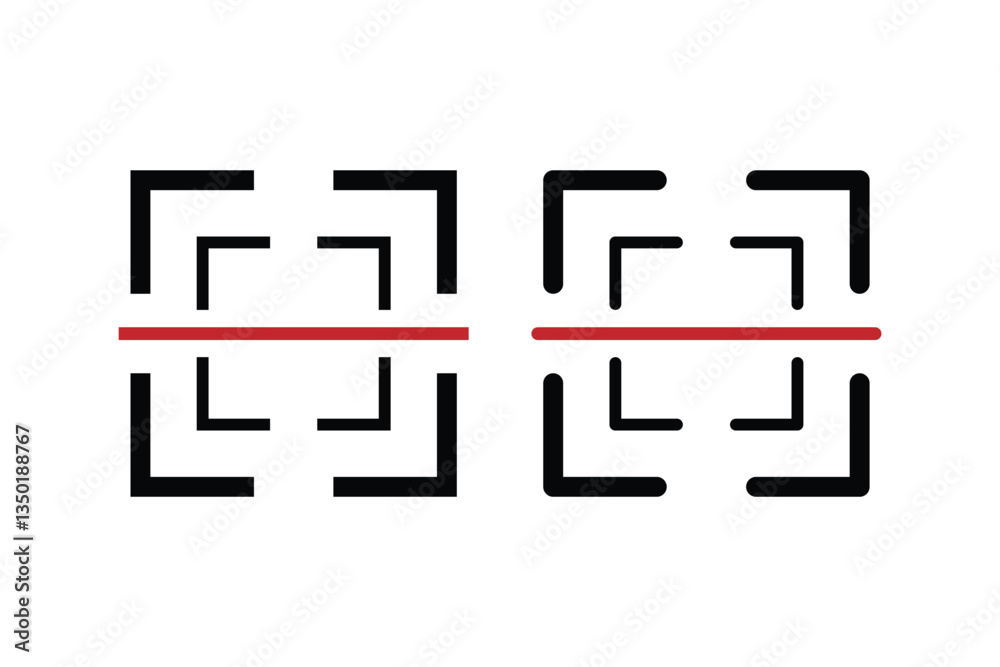 Scan qr code icon set, scanning code sign. Code scanner icon. barcode ...