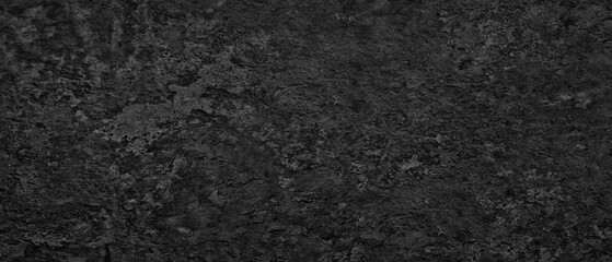 Poster - Dark black tone wall with rough texture as a background for a template or banner. The wall is made of stone and has a gray color