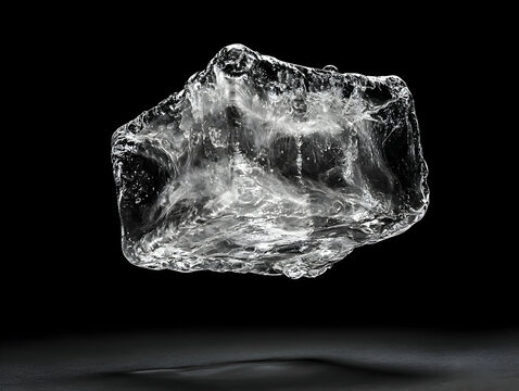 Abstract 3D Rendering of a Floating Ice Crystal