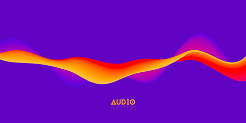 Poster - gradient sound wave abstract background. colorful flow of music wave. vector vibrant fluid splash.
