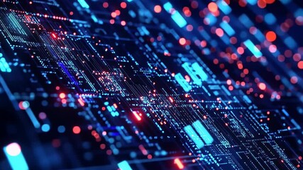 Poster - Explore intricate circuitry in a vibrant digital landscape showcasing advanced technology and connectivity