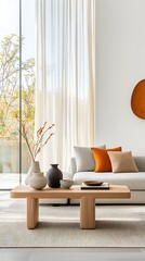 Poster - Modern living room with natural elements (1)