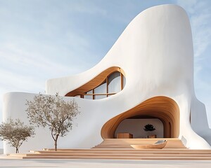 Poster - Modern, organic architecture with layered forms