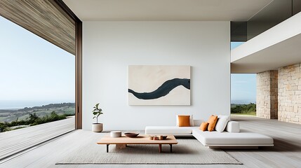 Poster - Modern open-plan living room with panoramic views