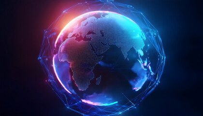 global internet security concept with binary code