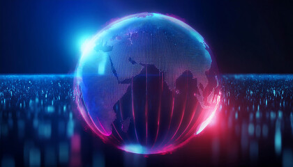 global internet security concept with binary code