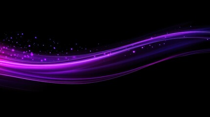Poster - vibrant purple wave design with sparkling elements on black