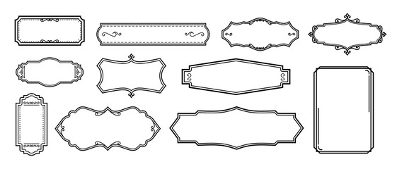 Poster - A set of simple vintage decoration style frame labels