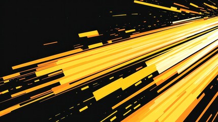 Poster - dynamic yellow streaks on a black background illustrating motion