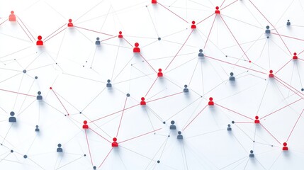 Poster - Abstract network connection with people icons and lines