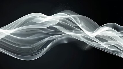 Wall Mural - Abstract White Smoke Waves Against a Dark Background
