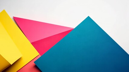 Wall Mural - Vibrant Color Block Abstract: A Playful Composition of Yellow, Red, and Blue