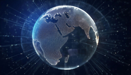 global internet security concept with binary code