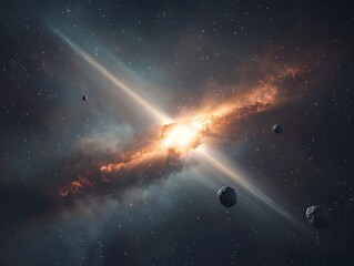 cosmic collision nebula explosion.