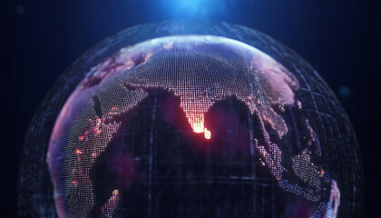 global internet security concept with binary code