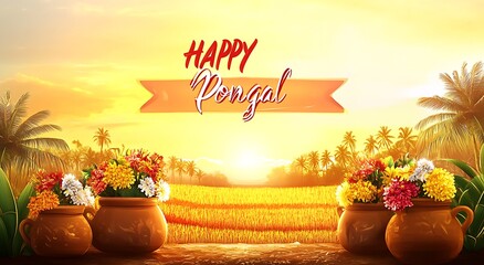 Poster - Happy pongal, An indian festive