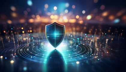 global internet security concept with binary code