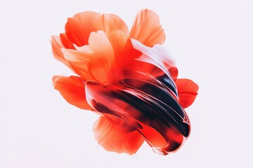 Poster - Vivid Floral Artistry: A captivating abstract composition showcases a flower, petals in a vibrant palette, rendered in a style reminiscent of a digital painting, evoking a sense of artistry.