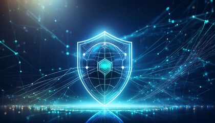 global internet security concept with binary code