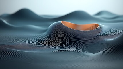 Poster - Abstract landscape with smooth, organic forms