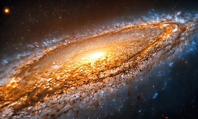 Wall Mural - Stunning Spiral Galaxy Displaying Brilliant Colors and Twinkling Stars in the Vastness of Space