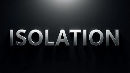 Poster - Concept of isolation represented through bold metallic typography on a dark background