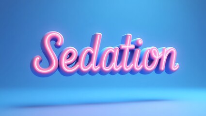 Poster - Unique typography design showcasing the word sedation in a colorful 3D format
