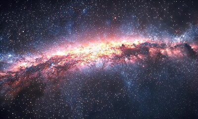 Wall Mural - Stunning Galaxy with Twinkling Stars and Colorful Nebula in the Depths of Space