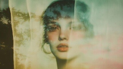 Poster - Ethereal Portrait with Soft Colors and Obscured Features in Lomo Style Photography