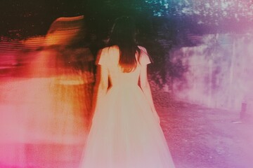 Poster - Ethereal Portrait of Model in Lomo Style Fashion with Experimental Effects and Soft Lighting