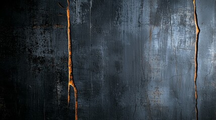 Poster - Minimalistic Black Background with Subtle Textures and Cracks Highlighting Depth and Contrast