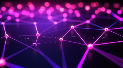 Poster - Abstract Network Connection: Glowing Nodes and Lines