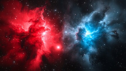 Wall Mural - A beautiful depiction of a nebula in space and stars