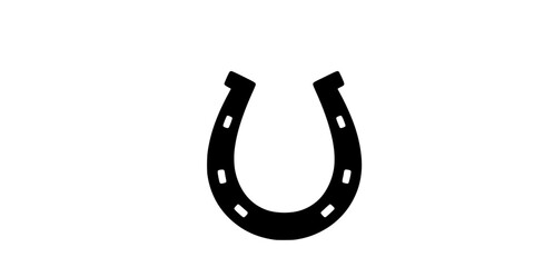 horseshoe silhouette icon vector illustration on white background