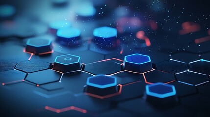 Poster - Abstract Digital Surface with Dynamic Hexagons