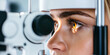 © LK  - A woman undergoing an eye examination by an ophthalmologist using a slit lamp. Medical equipment, eye diagnostics, eye examination and ophthalmologic examination at the clinic.