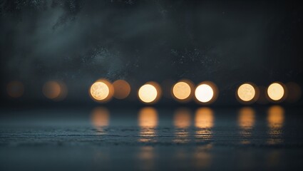 Poster - Soft glowing lights create a warm atmosphere in a dimly lit space during evening hours