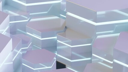 Poster - Futuristic Abstract Hexagonal Composition 4k 60fps looping animation