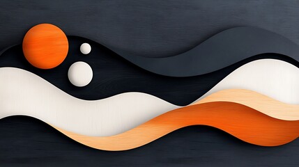 Poster - Abstract Organic Shapes Design with Subtle Waves and Dark Background