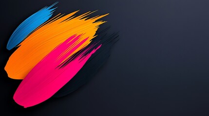 Poster - Abstract Paint Brushstrokes on Dark Background