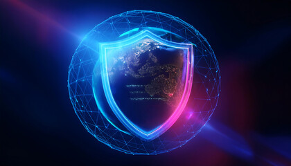 global internet security concept with binary code