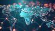 © Chandara - A digitally generated image of a world map with floating data points.
