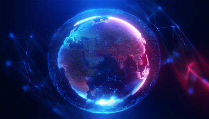 global internet security concept with binary code