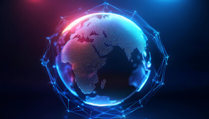global internet security concept with binary code