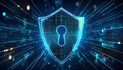 global internet security concept with binary code